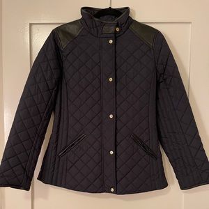 RALPH LAUREN Diamond Quilted Water Repellent Jacket - Navy Blue, Size Small